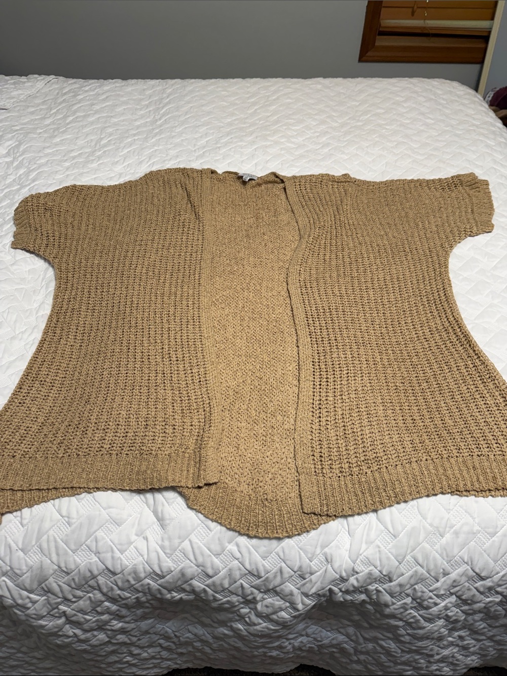 Mud Pie Tan Open-Front Knit Cardigan